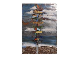 4059865632686 - 3D Metallbild Wegweiser Metall Wandbild Retro Vintage Bild Bar Küche Wohnzimmer