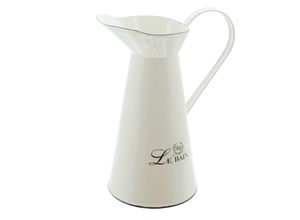 4059865669545 - Deko Kanne Wasser Waschkrug Metall Krug Shabby Vintage Emaille-Optik creme weiß 4059865669545 - Deko Kanne Wasser Waschkrug Metall Krug Shabby Vintage Emaille-Optik creme weiß
