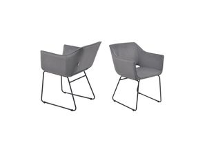 4059865691348 - 2er Set Esszimmerstuhl Polsterstuhl Küchenstuhl Polsterstuhl Stühle Stuhl grau