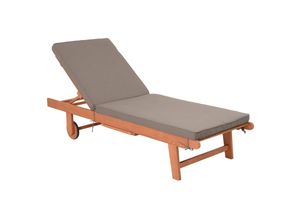 4059865697838 - Sonnenliege SAN DIEGO braun + Auflage Gartenliege Liege Relaxliege Gartenmöbel