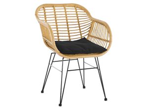 4059865700163 - Armlehnstuhl Rattanoptik 2er Set natur Esszimmerstuhl Wohnzimmer Stuhl Stühle