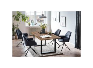 4059865702921 - Essgruppe 5 tlg 160x90 cm Sitzgruppe Massivholz Essstuhl Esstisch Tisch Stuhl