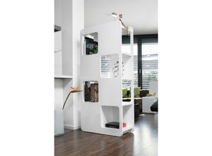 4059865707643 - Raumteiler weiß Standregal Regal Trennwand Bücherregal Wohnzimmer Schrank
