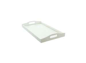 4059865740152 - Landhaus Tablett Simply White weiß Tablett Holztablett Serviertablett Küchendeko