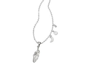 4059873001221 - Kette mit Anhänger FIRETTI Schmuck Geschenk Silber 925 Halsschmuck Halskette Ankerkette Feder Halsketten Gr Silber 925 (Sterlingsilber) Länge 45 cm Breite 16 mm silberfarben (silberfarben kristallweiß) Damen Ketten mit Anhänger Zirkonia (synth)