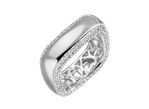 4059873412058 - Fingerring FIRETTI Schmuck Geschenk Silber 925 Silberring eckig Herzaussparung Fingerringe Gr 56 Silber 925 (Sterlingsilber) 705 mm bunt (silberfarben weiß weiß) Damen Fingerringe zu Kleid Shirt Jeans Sneaker Anlass Geburtstag Weihnachten