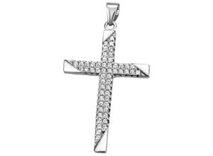 4059873538697 - Ketten-Anhänger FIRETTI Schmuck Geschenk Silber 925 Halsschmuck Anhänger Kreuz Schmuckanhänger Gr Silber 925 (Sterlingsilber) 290 g silberfarben (silberfarben kristallweiß kristallweiß) Damen mit Zirkonia (synth)