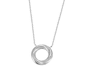 4059873704153 - Kette mit Anhänger FIRETTI Schmuck Geschenk Silber 925 Halsschmuck Halskette Ankerkette Kreis Halsketten Gr Silber 925 (Sterlingsilber) Länge 45 cm Breite 1 mm silberfarben (silberfarben kristallweiß) Damen Ketten mit Anhänger Zirkonia (synth)