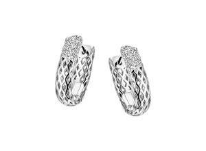 4059873965455 - Paar Creolen FIRETTI Schmuck Geschenk Silber 925 Ohrschmuck glitzernd Ohrringe Gr Silber 925 (Sterlingsilber) silberfarben (silberfarben kristallweiß kristallweiß) Damen Creolen zu Kleid Shirt Jeans Sneaker Anlass Geburtstag Weihnachten