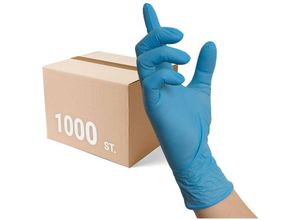 4059904003927 - Nitras Medical - nitras 8311 Blue Wave Einmalhandschuhe 10x 100 Stück - Einweghandschuhe puderfrei unsteril perfekt in einer Box zum Dosieren