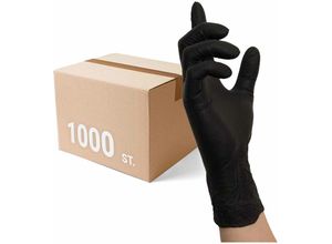 4059904003941 - Nitras Einmalhandschuhe 8320 Black Wave 10x 100 Stück - Einweghandschuhe puderfrei und extrem reißfest perfekt in einer Box zum Dosieren - Größe6