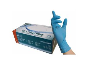 4059904035522 - NITRAS Einmalhandschuhe BlueWave 8311 100 Stück - Einweghandschuhe puderfrei unsteril perfekt in einer Box zum Dosieren - Größe10