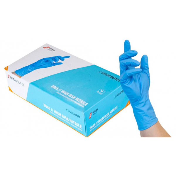 4059904188952 - unisex Einmalhandschuhe HIGH RISK NITRILE blau Größe L 4059904188952 50 Stück