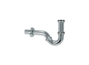 4059915015766 - Heima-press - Röhren-Sifon für Bidet dn 32 (1 1 4) x ø 32 mm - Messing verchromt - mit Rosette