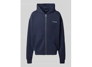 4059919590023 - Oversized Sweatjacke mit Logo-Stitching und Kapuze