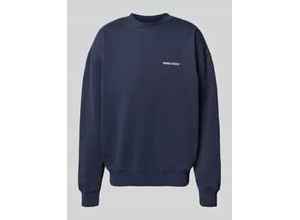 4059919590535 - Oversized Sweatshirt mit Logo-Stitching und Rundhalsausschnitt
