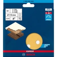 4059952541402 - Professional Expert C470 Schleifpapier-Set für Exzenterschleifer 115 mm 8 Löcher g 60 120 240 6-tlg (2608900802) - Bosch