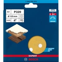 4059952541488 - Expert Schleifpapier C470 125mm mit 8 Löcher Körnung K320 Körnung Packungsinhalt 5 Stück - Bosch