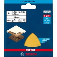 4059952541709 - Professional 6X expert C470 schleifpapier set (für hartholz farbe auf holz 93X93 mm körnung 60 120 240 zubehör deltasc - Bosch