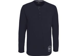 4059995056239 - TOM TAILOR Mix It Up! Loungewear-Oberteil Henley-Ausschnitt Baumwolle für Herren blau 50