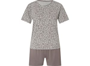 4059995300943 - TOM TAILOR Shorty Leo-Print Rundhals für Damen grau 38