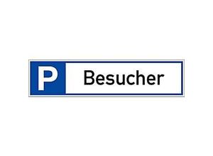 4060081011513 - moedel Parkplatzschild „Besucher“ für die Wand- und Pfostenmontage L 460 x B 100 mm Aluminium weiß-schwarz-blau