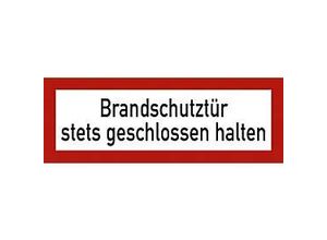 4060081013555 - moedel Warnschild „Brandschutztür stets geschlossen halten“ DIN 4066 selbstklebend L 74 x B 210 mm Folie rot