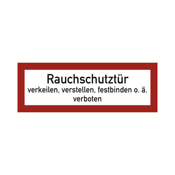 4060081015313 - moedel Hinweisschild „Rauchschutztür verkeilen verstellen festbinden o ä verboten“ DIN 4066 selbstklebend L 74 x B 210 mm Folie rot-schwarz-weiß