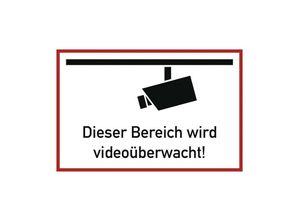 4060081024025 - Hinweiszeichen Videoüberwacht L300xB200 mm weiß schwarz Folie