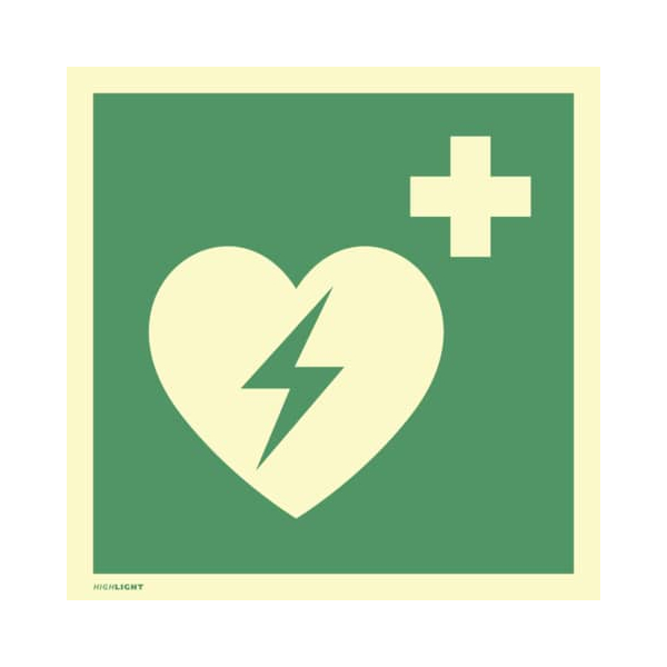 4060081027088 - 224436 Defibrillator AED ISO7010 200x200mm 4060081027088 MOEDEL