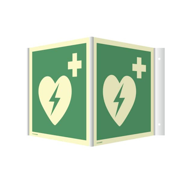 4060081041152 - 2248152 Winkelschild Defibrillator AED Winkelhinweisschild 4060081041152 MOEDEL