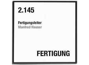 4060081702763 - moedel Türschild Madrid Aluminiumrahmen individuell beschriftbar Polyester-Abdeckung Klebemontage B 150 x H 150 mm schwarz