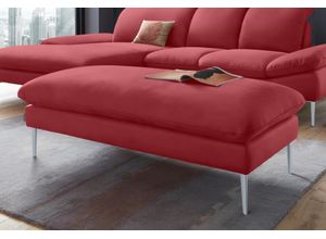 4060087035636 - Hocker WSCHILLIG enjoy&MORE Gr B H T 151 cm x 45 cm x 71 cm Longlife Xtra-Leder Z59 rot (ruby red z59) W Schillig Füße silber matt Breite 151 cm