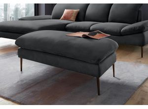 4060087036480 - Hocker WSCHILLIG enjoy&MORE Gr B H T 106 cm x 45 cm x 71 cm Longlife Xtra-Leder Z59 schwarz (schwarz z59) W Schillig Füße bronze pulverbeschichtet Breite 106 cm