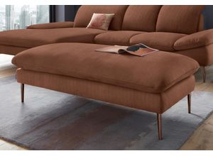 4060087037357 - Hocker WSCHILLIG enjoy&MORE Gr B H T 151 cm x 45 cm x 71 cm Chenille-Flachgewebe R66 braun (copper r66) W Schillig Füße bronze pulverbeschichtet Breite 151 cm