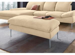 4060087038064 - Hocker WSCHILLIG enjoy&MORE Gr B H T 106 cm x 45 cm x 71 cm Stoff S37 beige (sahara s37) W Schillig Füße silber matt Breite 106 cm