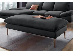 4060087038378 - Hocker WSCHILLIG enjoy&MORE Gr B H T 151 cm x 45 cm x 71 cm Longlife Xtra-Leder Z59 schwarz (schwarz z59) W Schillig Füße bronze pulverbeschichtet Breite 151 cm