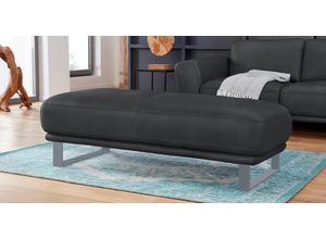 4060087149142 - Hocker WSCHILLIG montanaa Gr B H T 141 cm x 42 cm x 61 cm Longlife Xtra-Leder Z59 schwarz (schwarz z59) W Schillig mit Metallkufen in Silber matt Breite 141 cm