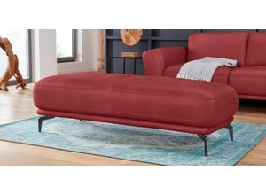 4060087151732 - Hocker WSCHILLIG montanaa Gr B H T 141 cm x 42 cm x 61 cm Longlife Xtra-Leder Z59 rot (ruby red z59) W Schillig mit Metallfüßen in Schwarz pulverbeschichtet Breite 141 cm