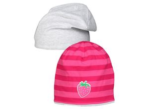 4060109339698 - maximo - Wende-Beanie ERDBEERE in beere grau melange Gr47