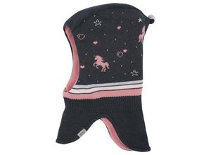 4060109497374 - maximo - Schlupfmütze EINHORN zum Wenden in carbo melange dusty rose Gr49