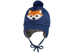 4060109508209 - maximo - Wintermütze MINI FUCHS zum Binden in indigo melier Gr45