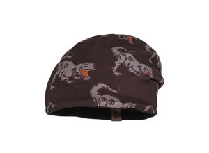 4060109515252 - maximo - Wende-Beanie DINO gefüttert in carbon melange cherry brown Gr49