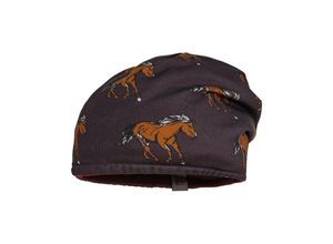 4060109515290 - maximo - Wende-Beanie PFERDE gefüttert in bordeaux rosewood Gr49