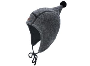 4060109521543 - maximo - Wollfleece-Mütze WINTER mit Zipfel in mittelgrau carbonschwarz Gr41