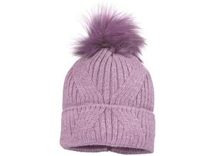 4060109615464 - maximo - Strickmütze MAX GIRL mit Kunstfellbesatz in iris orchid Gr51