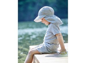 4060109657457 - maximo - Schildmütze SEERSUCKER gestreift in grau Gr45