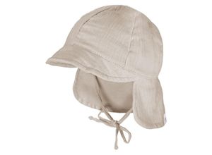 4060109736732 - maximo - Baby-Schildmütze MUSSELIN mit Nackenschutz in beige Gr39