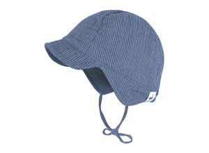 4060109744331 - maximo - Baby-Mütze MUSSELIN BOY mit Ohrenschutz mit altindigo Gr37