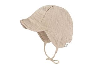 4060109744430 - maximo - Baby-Mütze MUSSELIN BOY mit Ohrenschutz mit beige Gr37